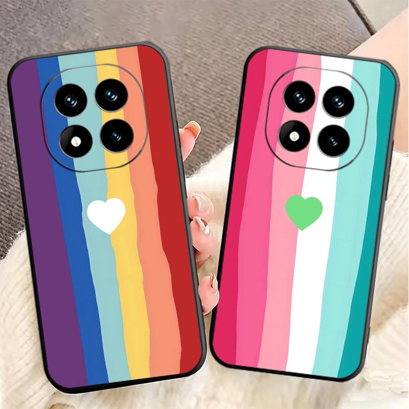 Rainbow Gradient Love Desgin Soft Phone Case for Xiaomi Redmi Note 12 13 14 15 Pro Plus 11 12S 11S 11T 10 4G Black Cover Back Sh