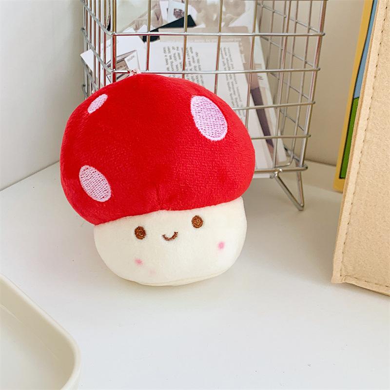 

New Cute Cartoon Mushroom Doll Grab Machine Doll Bag Car Keychain Pendant Plush Doll Small Gift Height about 11cm
