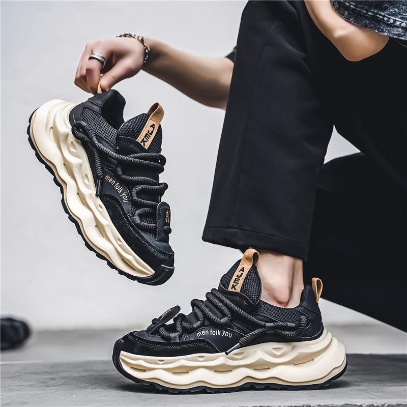 Men's Shoes Autumn 2025 New Thick-soled Heightened Breathable Mesh Casual Sports Running Shoes Versatile Fashion Dad Shoes