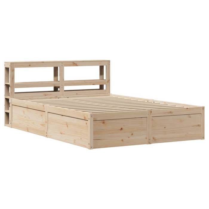 VidaXL Bed Frame with Headboard 120x190 Cm Solid Pine Wood, Bedroom Furniture, Bed Base, Wooden Bed, Bed, 3306360