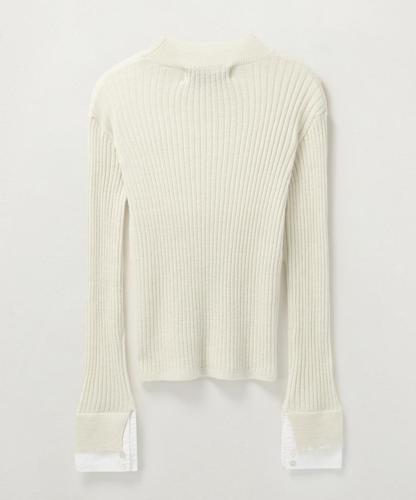Seteo (W) Cuff Mock Neck Knit Cream