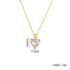 Stainless Steel Chain Simple Colorful Zircon Love Heart Pendant Necklaces for Women Girls Sweet Romantic Jewelry Gifts for Lover