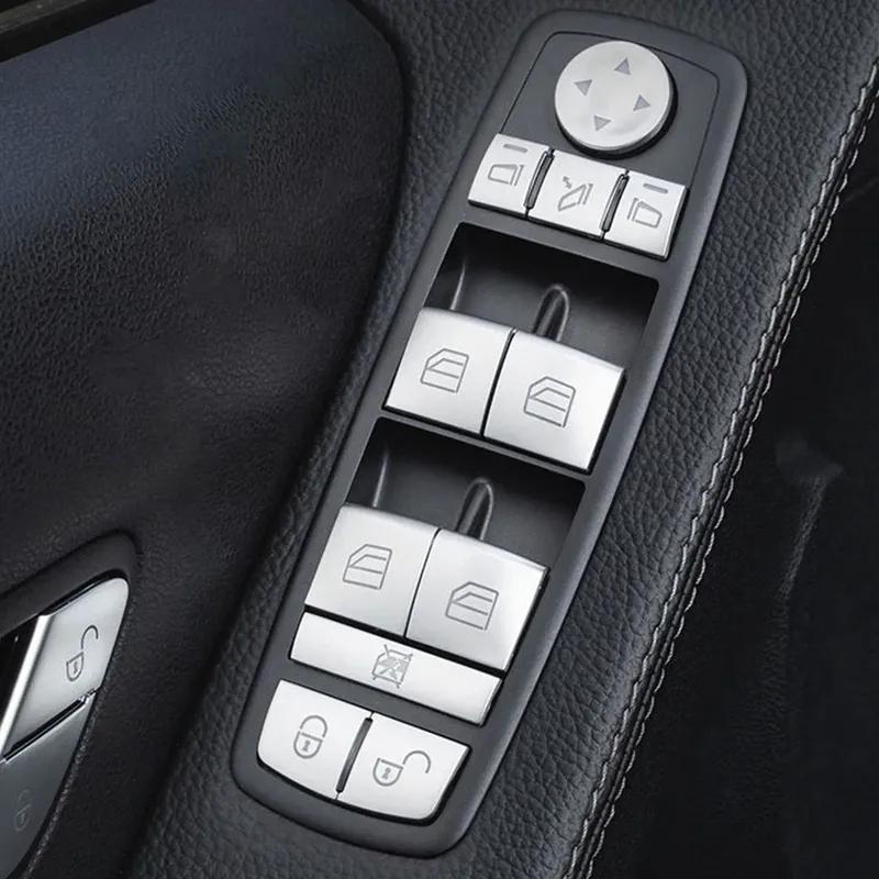 Car Window Glass Lifting Button Cover Sticker Trim For Mercedes Benz A B R GL ML Class W169 W245 W164 X164 W251