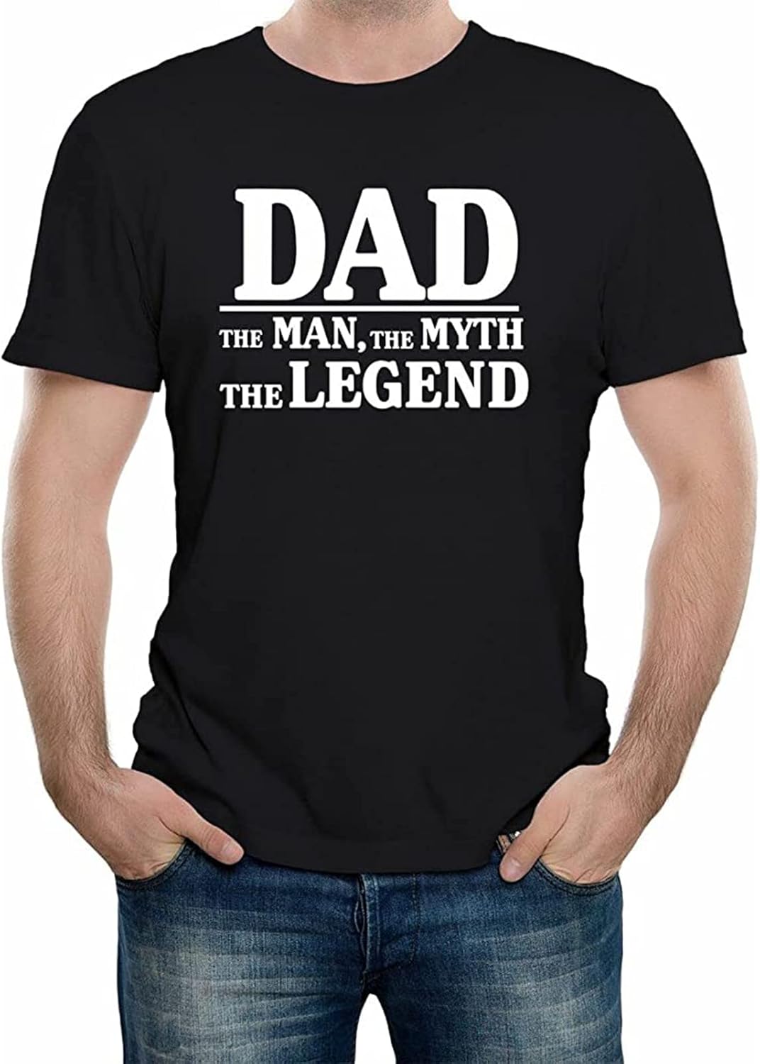 Men s Dad The Man The Myth The Legend Fathers Day T Shirt Gift Birthday Family 4XL чёрный