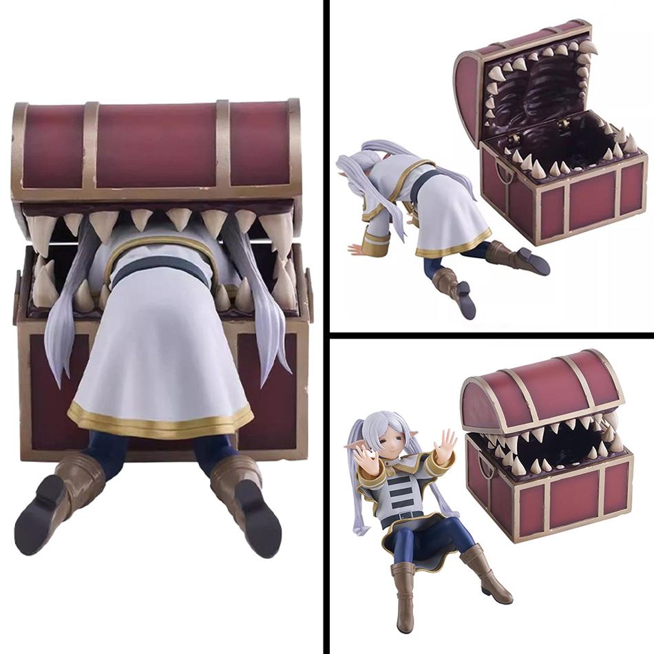 Frieren Beyond Journey's End Anime Figure Desktop Cute Treasure Box Monster Hunt Frieren Action Figure Figurine Model Doll Toys