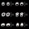 D2 1000pcs/roll Self-Adhesive Eye Stickers Reusable Mini Eye Shaped DIY Sticker Gift Black White Designs Halloween Party Decor