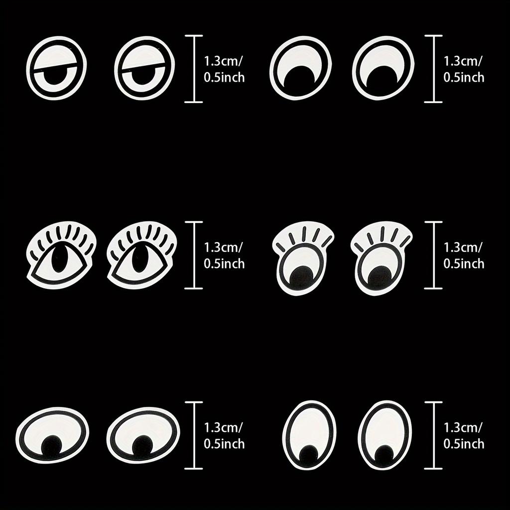D5 1000 stuks/rol Zelfklevende Oogstickers Herbruikbaar Mini Oogvormige DIY Sticker Cadeau Zwart Wit Ontwerpen Halloween Feest Decoratie