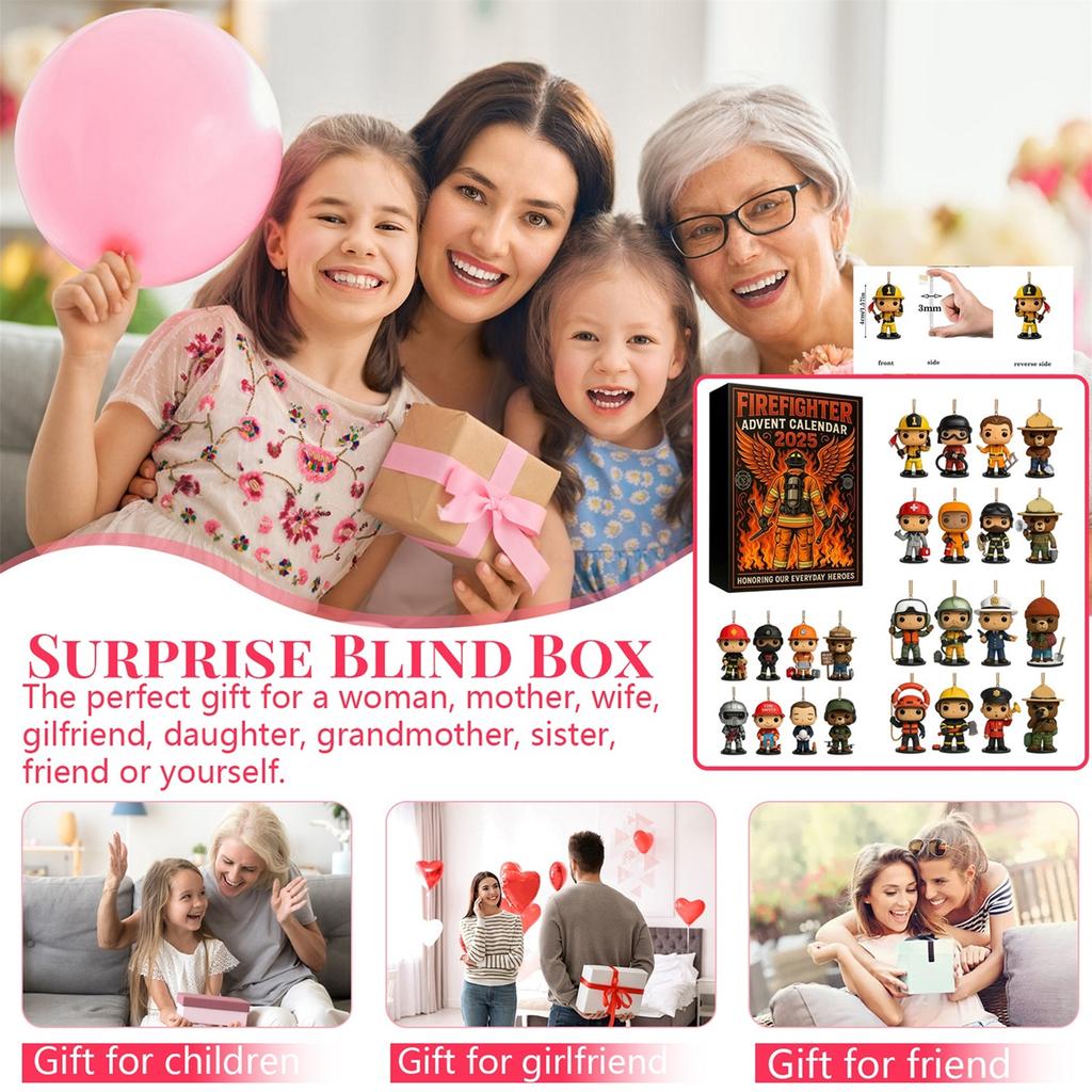 2D Plane Box 24 Double-sided Printing Pendants Advent Calendar Christmas Tree Pendants