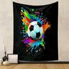 "Colorful Soccer Ball Splash Art" Patterned Tapestry Home Decor, Suitable for Bedroom and Living Room, Gift
