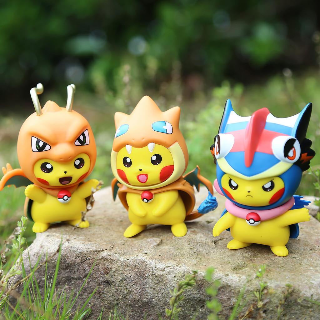 Pikachu Pvc Pokmon  Action Figure Model Decoration For Cake Accessories Car