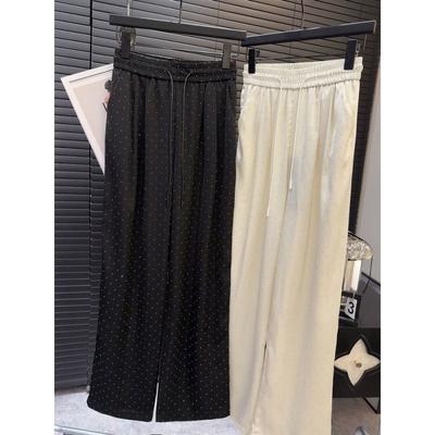 Women's Pants High-End Beaded Loose Straight Trousers Women Korean Style Fashion Streetwear