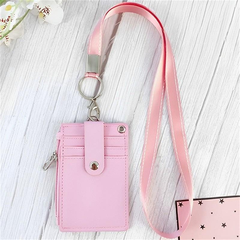 6 Double-sided Transparent Work Card Holder Retractable Lanyard Work ID Holder Work Card Student Card Holder