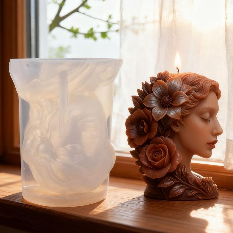 Flower Girl Silicone Candle Mold Multipurpose Silicone Mould for Making Candle Soap Home Decoration Resin Casting