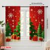 2pcs,2D Plane Printing Curtain Popular Christmas Tree Ornaments Snowflakes_b (3) Versatile Polyester Fabric (without Rod)