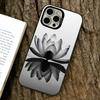 Dark flower Phone Case For iPhone 17,16,15,14,13,12,11 Plus,Pro Max,XS,Colored Silver Plated Inside Cover