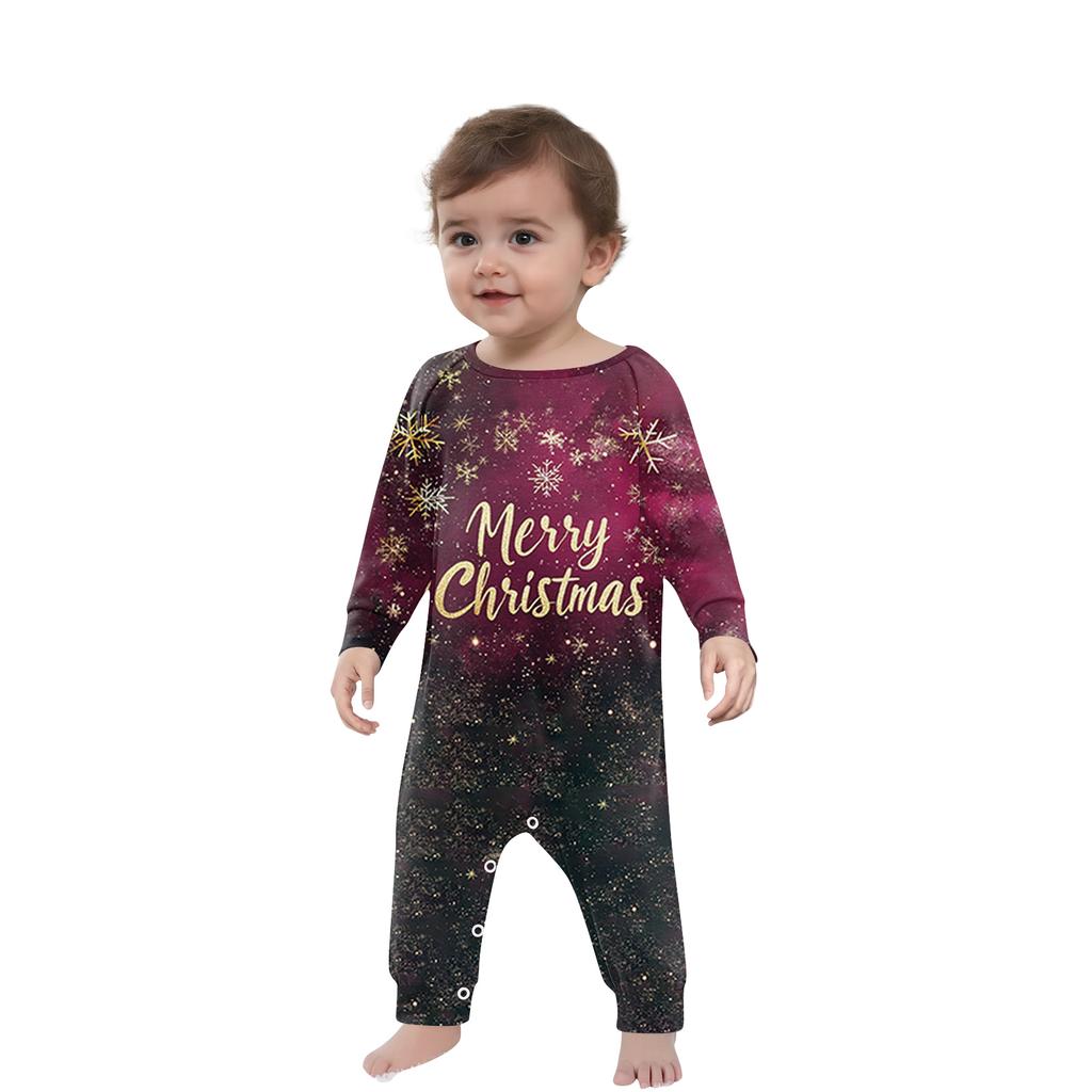 Christmas Print Family Outfit Long Sleeve Top + Pants Set Family Outfit