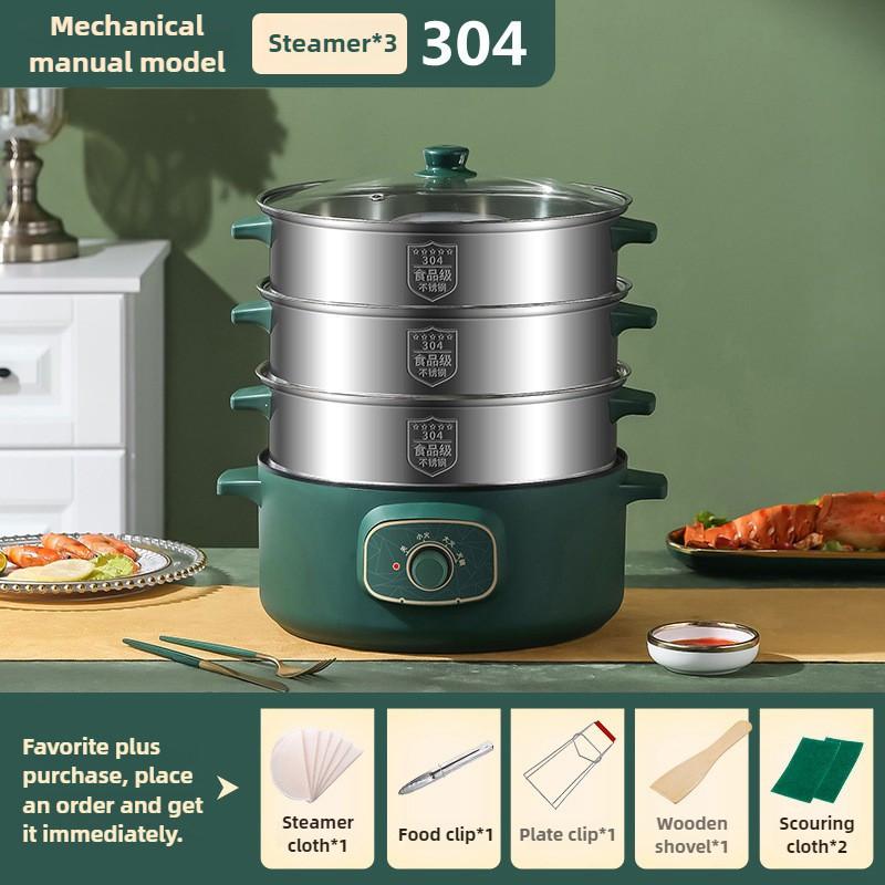 Multi Functional Household Electric Steaming Pot Large Capacity Electric Steamer Kitchen Food Processing Electric Heating Pot