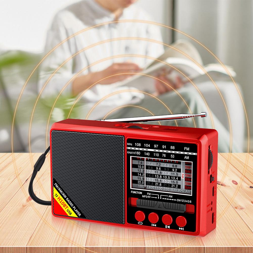FM/AM/SW Full Band Portable Radio Battery Operated Portable Shortwave Radio Support TF Card Broadcasting Player Radio for Senior