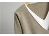 Women's Trendy Two-Piece Set: Drawstring Fake Two-Piece Sweater & Wide-Leg Pants - Long-Sleeved Knitwear for Spring & Autumn