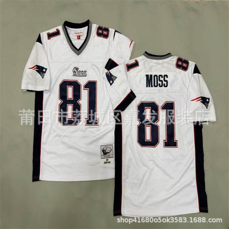 Retro American Football Jersey Mens Cotton T-Shirt Vintage Team Patriot 12 24 28 Short Sleeve Fall