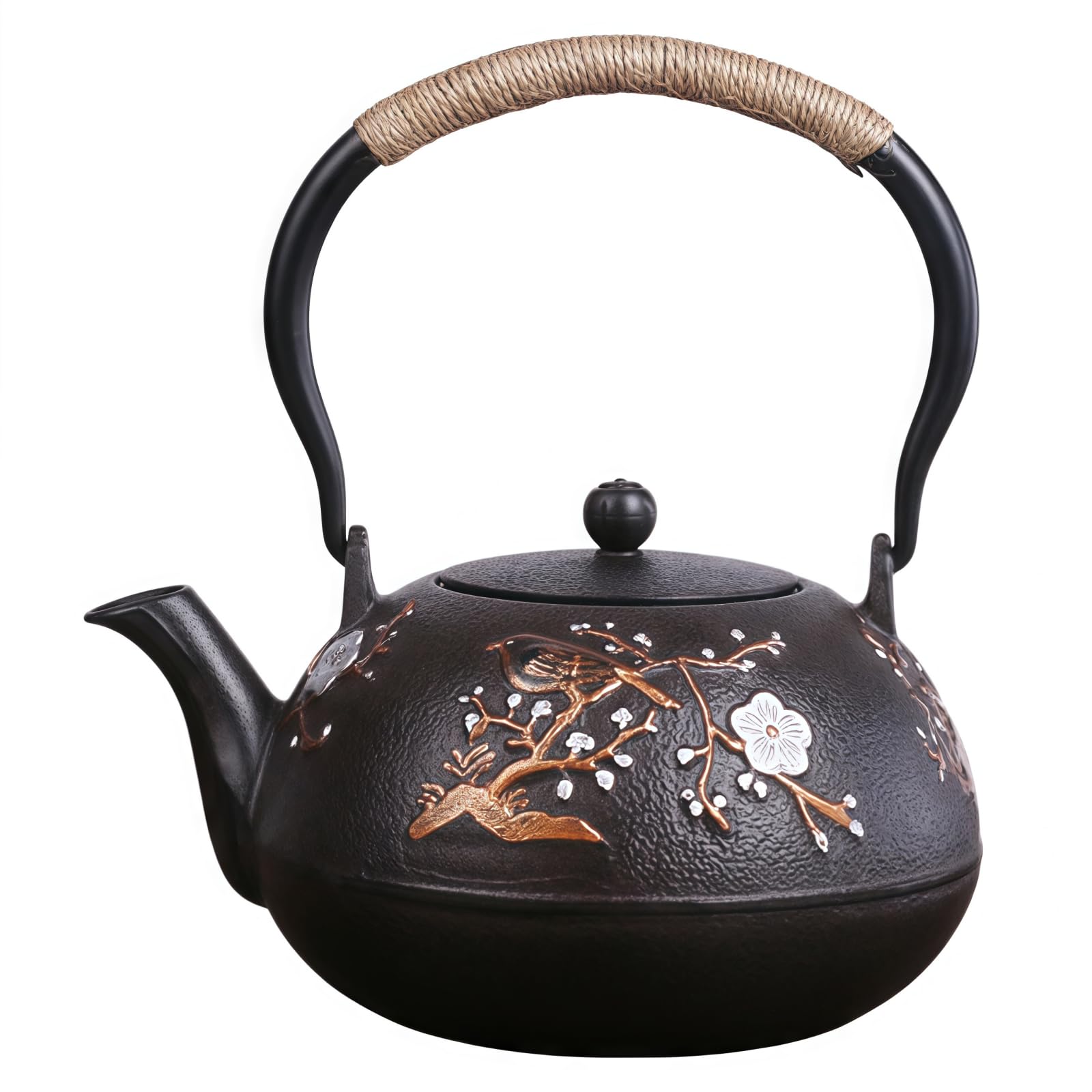 

OULOVECO Iron Teapot, Teapot with Strainer, Iron Supplement, Improves Water Quality, Stylish Iron Teapot, Induction Cooking and Direct Heat