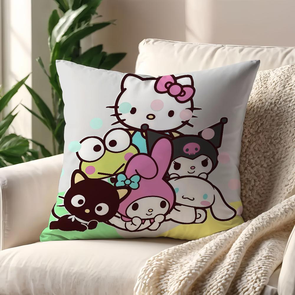 Kawaii Hellokitty And Her Friends Cushion Cover For Pillow Printing Sofa Decoration Home Car Room Shop Office Nordic Simplicity