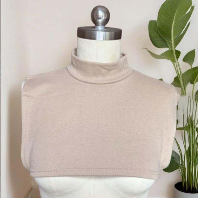 Winter Cotton Knitted Turtleneck Adult Unisex Fake Collar With Sweater Anti-Tie Neck Warm Pullover Scarf