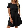 Dresses For Women Short Sleeve O Neck Casual Dresses Waist Maternity Dress With Pockets