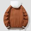 Men's Casual Hooded Jacket - Spring/Autumn 2025 Trendy Embroidered Baseball Style, Fake Two-Piece Design for Couples