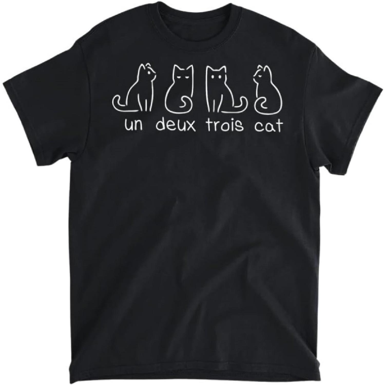 

Funny French Cat Lovers - Un Deux Trois Cat Funny French Cat T-Shirt, Tank Top, Long Sleeve, Sweatshirt, Hoodie Men Women Kids Made in Canada Black S разноцветный