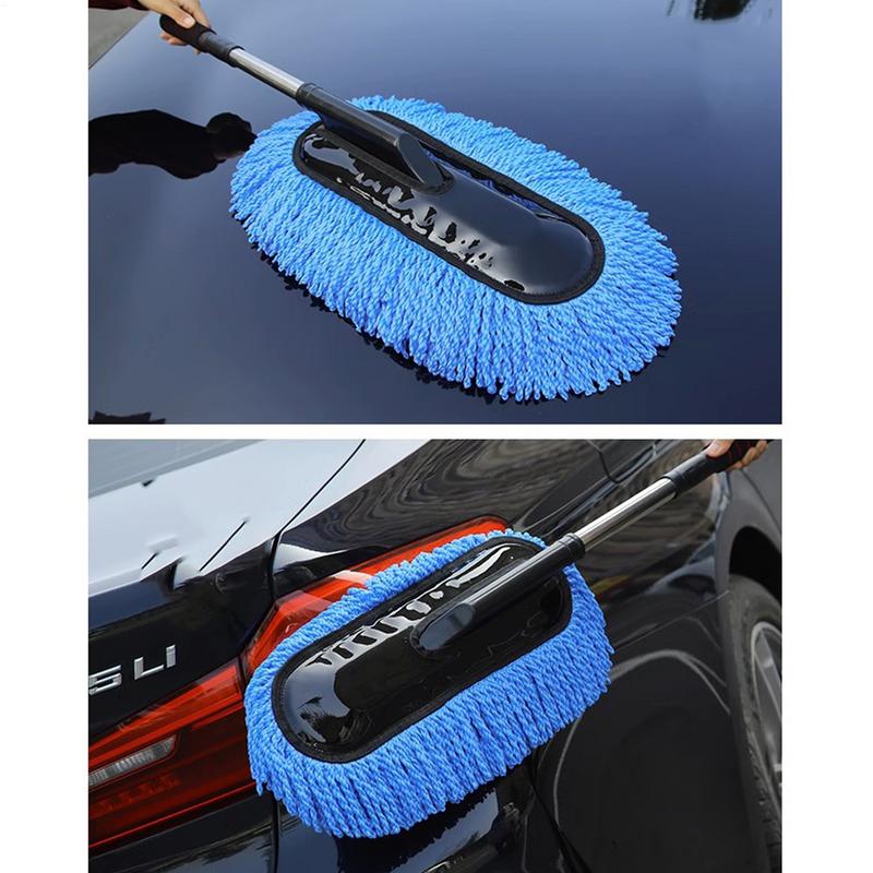 Microfiber Car Wash Brush Mop Kit, Mitt Sponge With Long Handle Car Cleaning Supplies Car Dusters with Extendable Handle