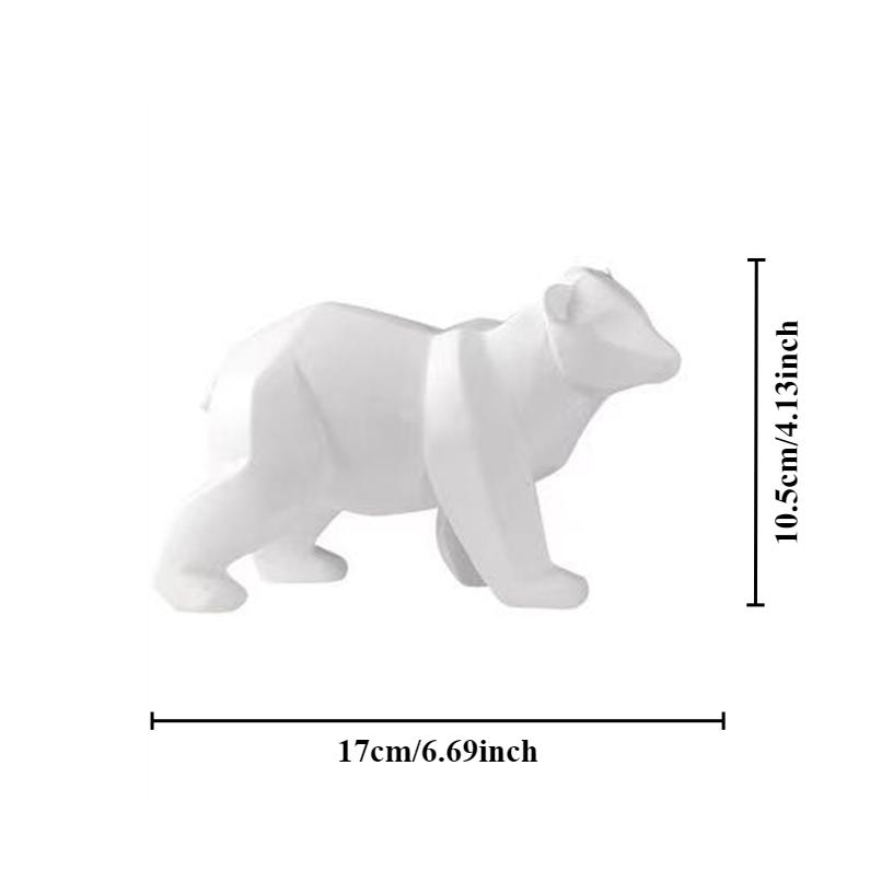 

Home Decor Creative Geometric Resin Polar Bear Statue Fashion Desktop Ornament Modern Abstract Animals Interior Decorating Gift