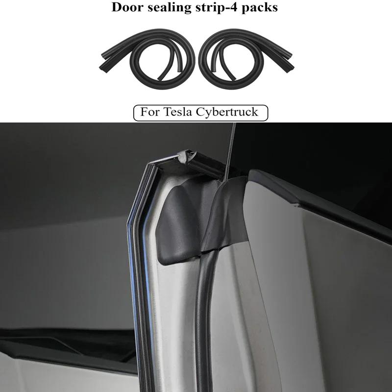 Car Door Sill Sealing Strip for Tesla Cybertruck 2025 Rubber 4PCS Soundproofing Strip Door Seal Soundproof Kit Car Accessories