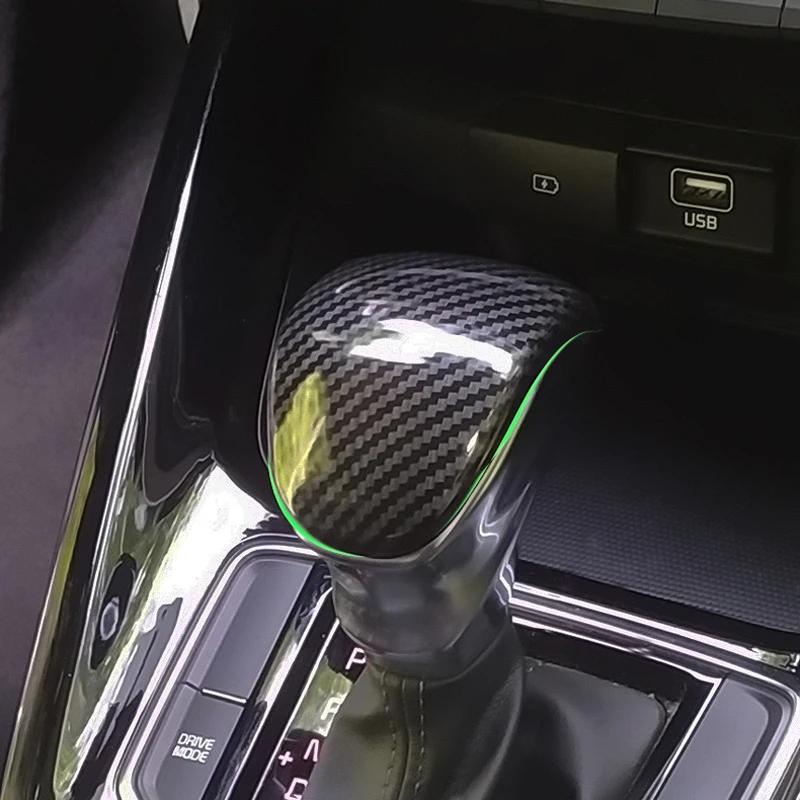 

Car Gear Lever Head Trims For Kia Sorento MQ4 SX Interior Accessories Auto ABS Carbon Fiber Shift Knob Cover