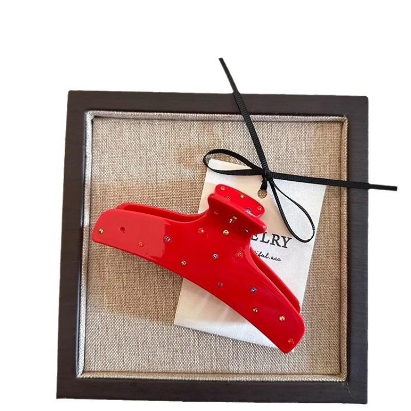 Large Colored Rhinestone Acetate Hair Clip Shark Clip Back of The Head Updo Grappling Clip and Hair Accessory