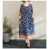 DIMANAF New 2026 Women Plus Size Summer Beach Lady Vintage Floral Long Dress Loose Oversize Maxi Print Sundress Clothing