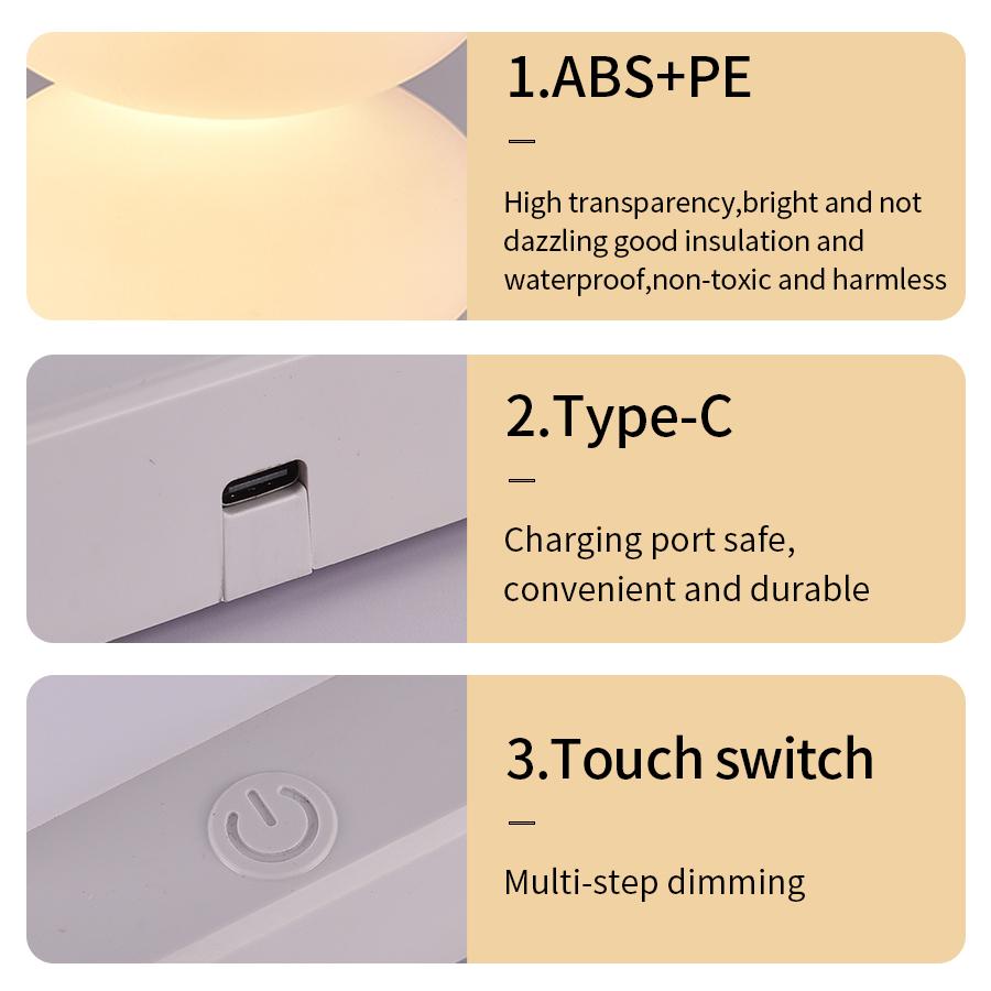 Rechargeable RGB Atmosphere Light Colorful Candy String Lights Rechargeable Night Light  for Bar Holiday Party Decoration