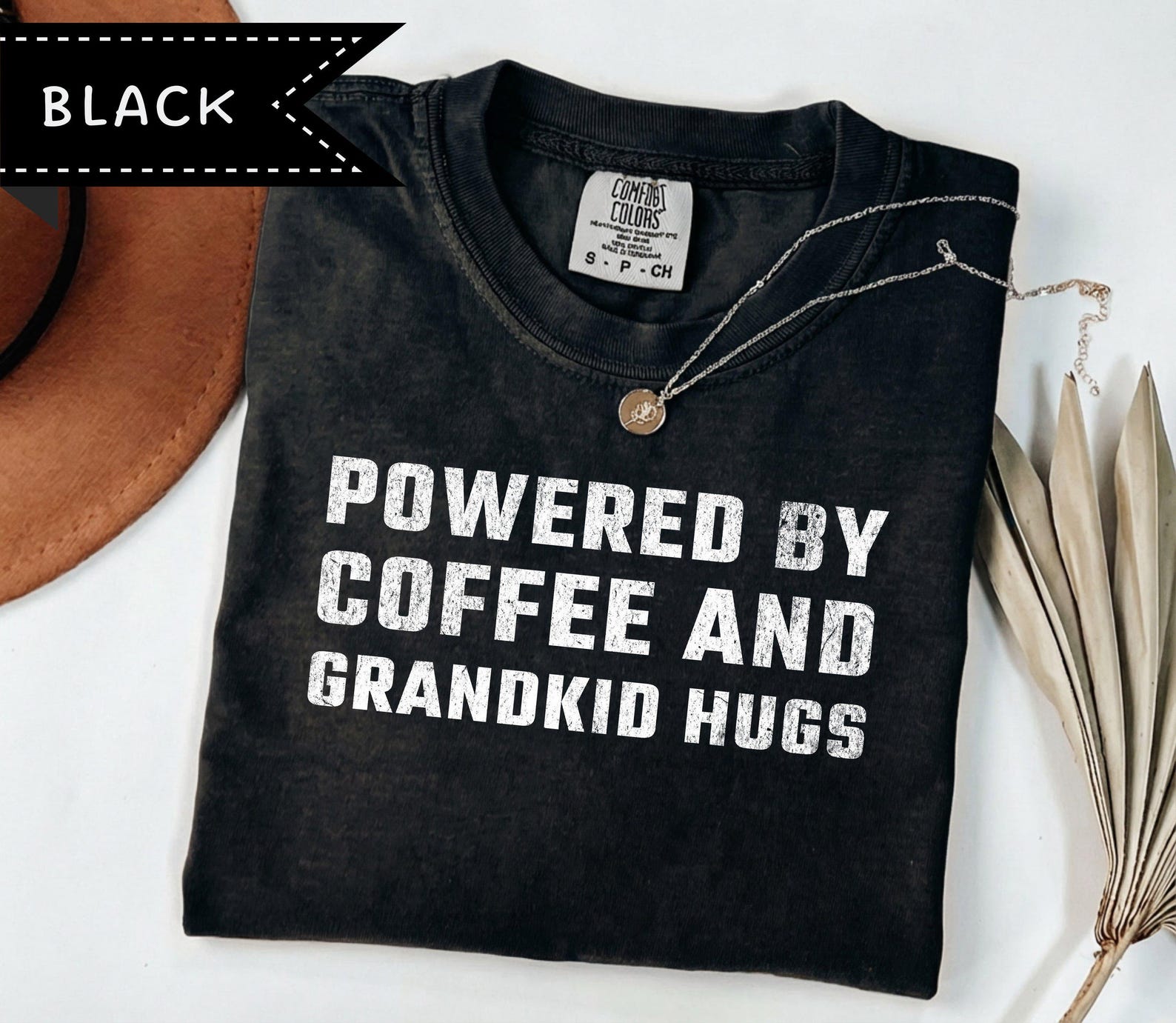 Grandparent Shirt, Powered by Coffee Grandkid Hugs, Comfort Colors® Parent Appreciation shirt 3XL