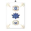 Paintings for Interior Abstract Evil Eyes Lotus Canvas Wall Art Gold Blue Posters and Prints for Living Room No Frame