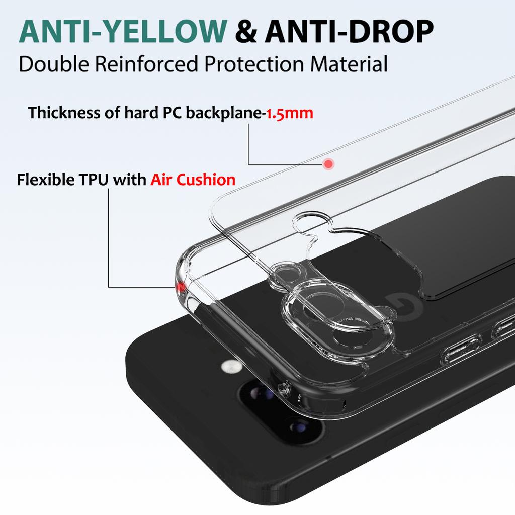 For Google Pixel 10a Clear Phone Case TPU+Acrylic Shockproof Phone Back Cover