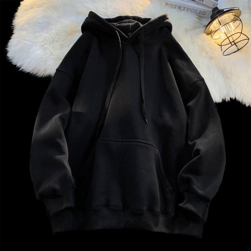 Herren Casual Loose Fleece Hoodies Solid Cotton Pullover Kapuzenpullover Unisex Winter Hoodies Sweatshirt
