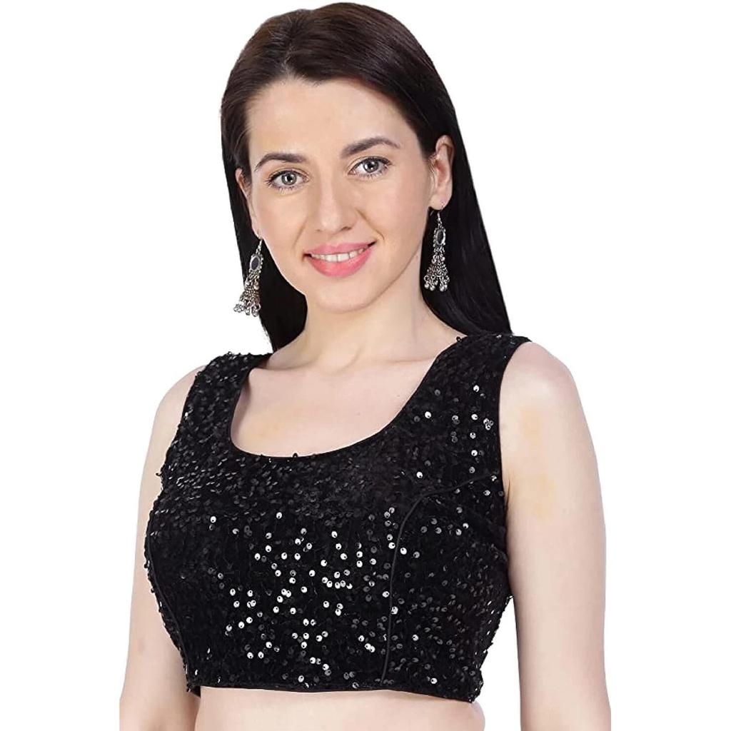 Party Wear Velvet Sleeveless Blouse Indian Bollywood Women's Velvet Choli
