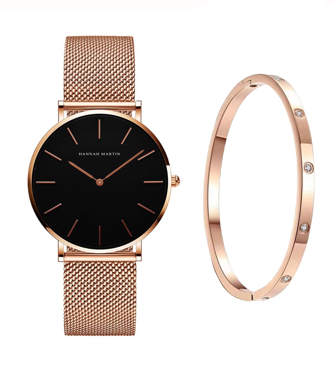 

Hannah Martin Ladies Wristwatch Gift Set with Bracelet and Packaging