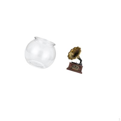 Transparent Fish Tank Vase Ornament for Bedroom Living Room Home Decor with Vintage Resin Figurine
