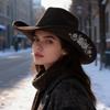 Women S Vintage Flat Top Curved Brim Polyester Hat All Season Adjustable Hat