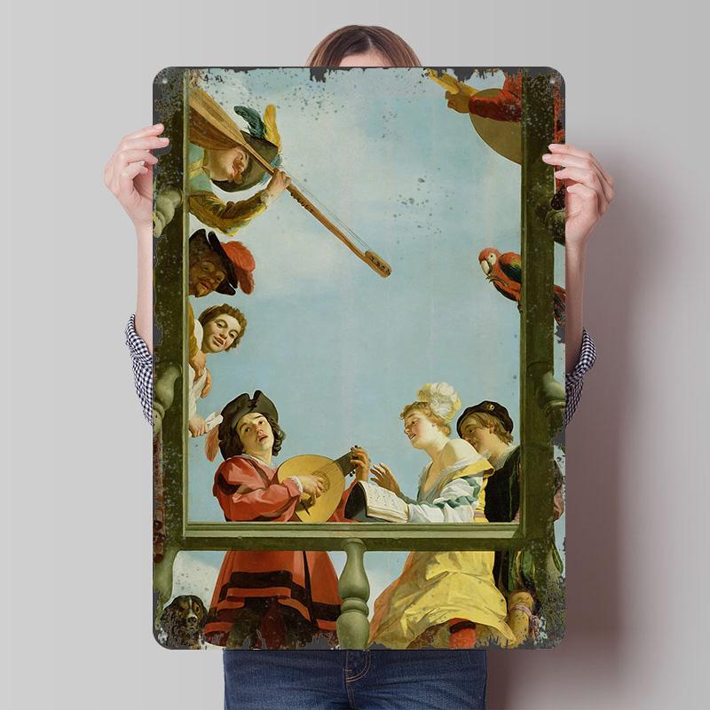 

Baroque Music Ensemble Printed Poster Customized Wall Art Retro Vintage Metal Tin Signs for Room Decoration At Home Decor Items 7.9x11.8In(20x30cm)