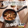 Sensarte 20cm Saucepan with Tempura Milk Easy To Dishwasher Suitable for Black Single-Handle Lid, IH/Gas Compatible, Single-Serving Pot, Saucepan,