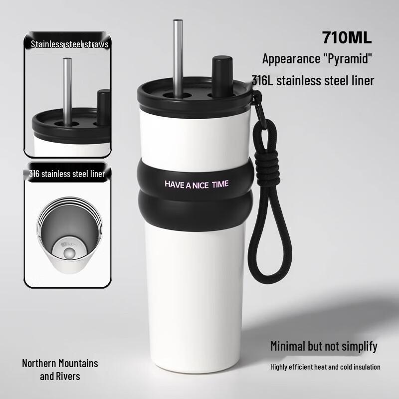 Laino Stainless Steel Insulated Water Bottle with Straw