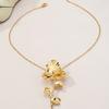 1set 3pcs 2024 New Vintage Golden Floral Earrings Unique Design High-End Quality Statement Dangle Earrings Necklace For Women Party And Daily Wear