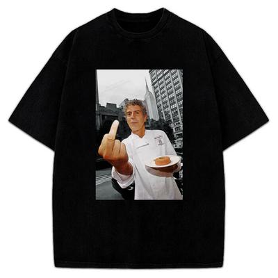 Anthony Bourdain Dito Medio Maglietta Parts Unknown Fan del Cibo